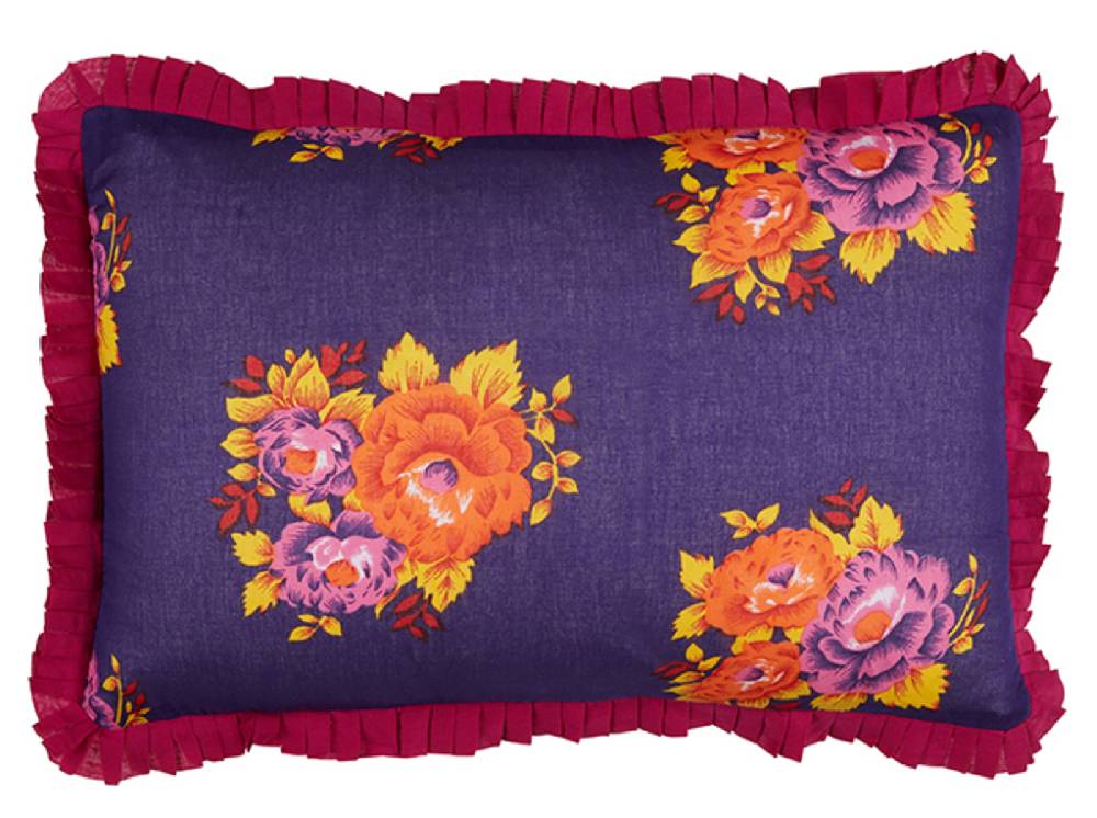 Lisa Corti Federa Organza 35x50cm Tiger Flower Dark Blue