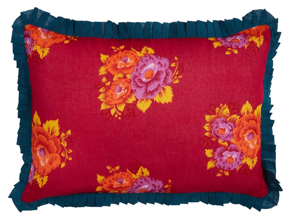 Lisa Corti Federa Organza 35x50cm Tiger Flower Ruby Red