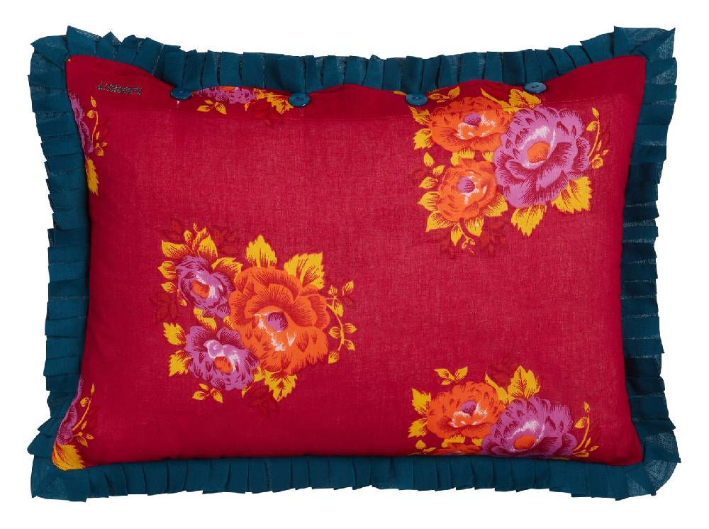 Lisa Corti federa organza 35x50cm tiger flower ruby red