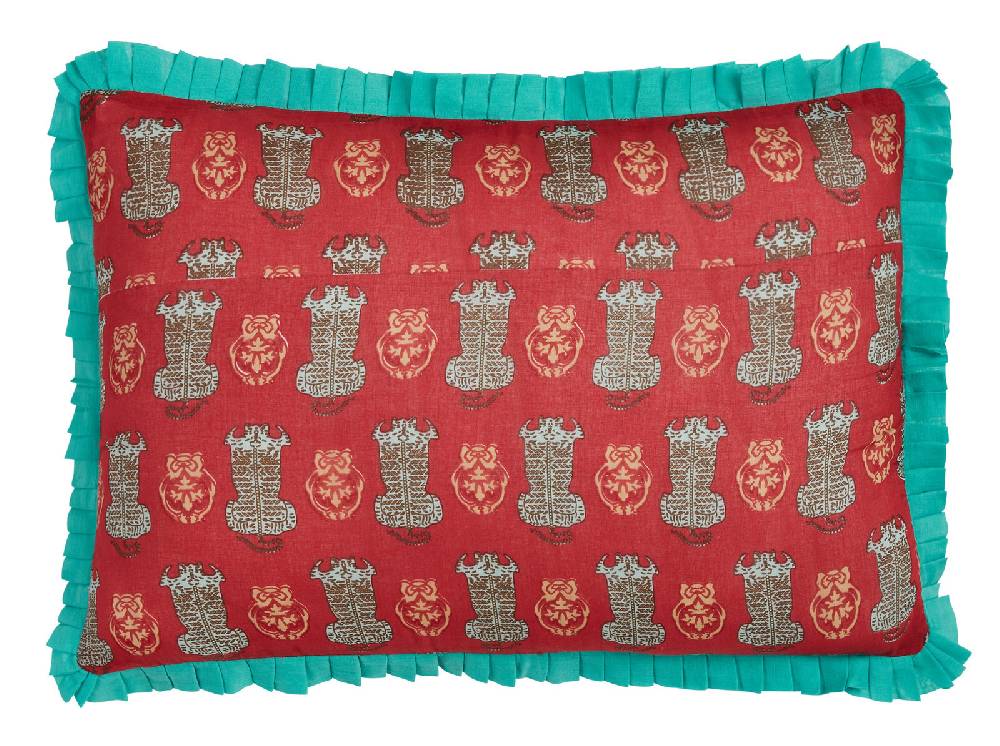 Lisa Corti Federa Organza 35x50cm Tiger Motive Maroon