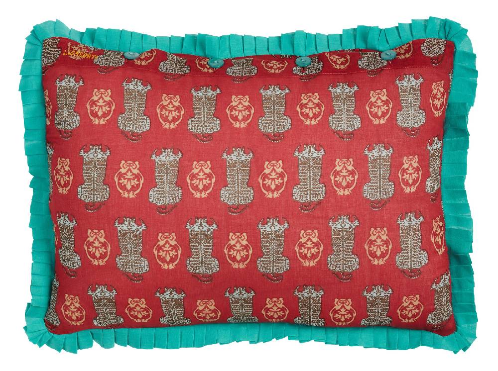 Lisa Corti federa organza 35x50cm tiger motive maroon