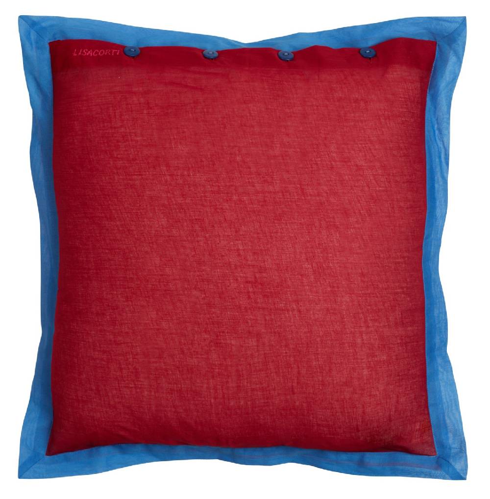 Lisa Corti federa organza 60x60cm cherry red pervinch