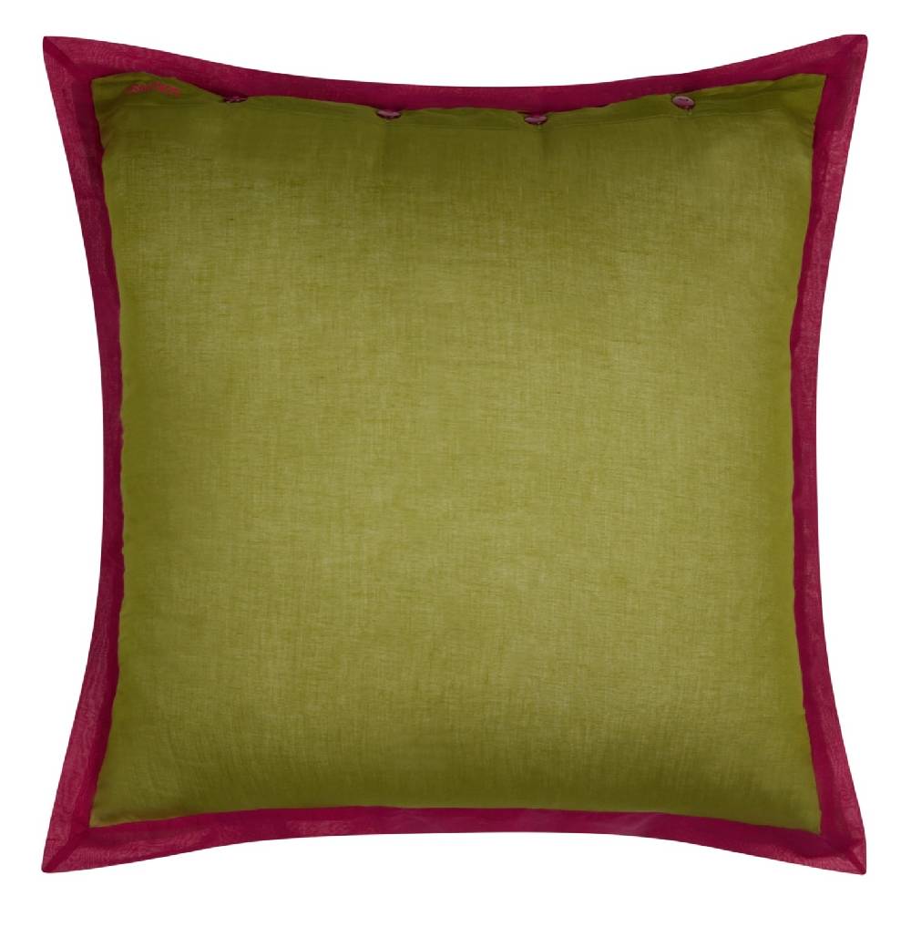 Lisa Corti federa organza 60x60cm leaves green purple