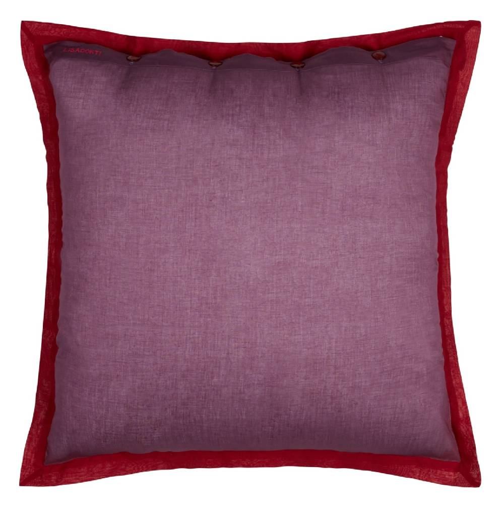 Lisa Corti federa organza 60x60cm organza dust violet cherry red