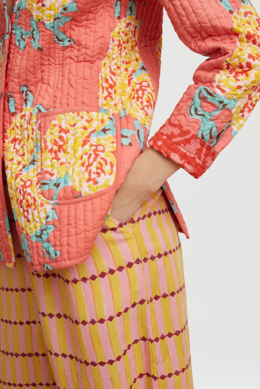 Lisa Corti Giacca Reversibile Jhodpuri Leopard Flower Old Pink