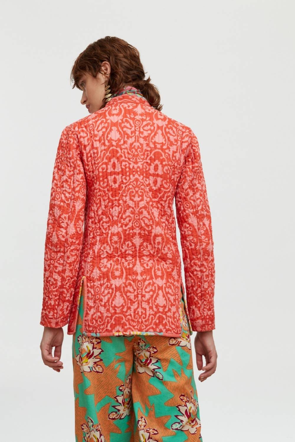 Lisa Corti Giacca Reversibile Jhodpuri Leopard Flower Old Pink