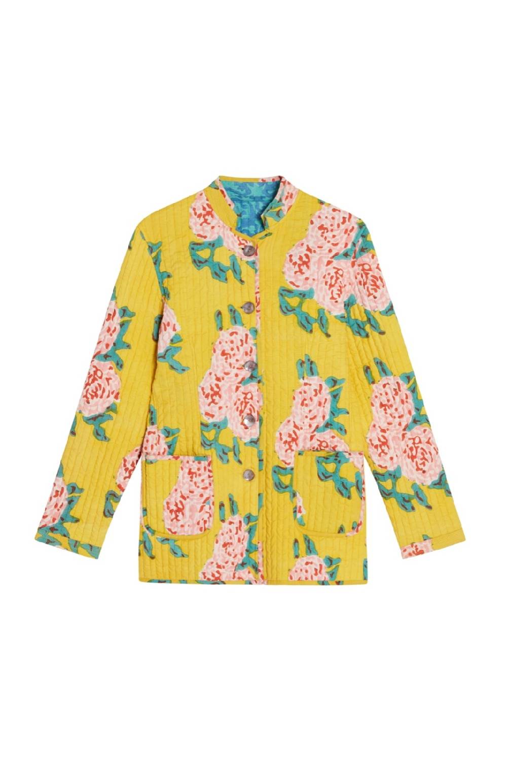 Lisa Corti Giacca Reversibile Jhodpuri Leopard Flower Yellow