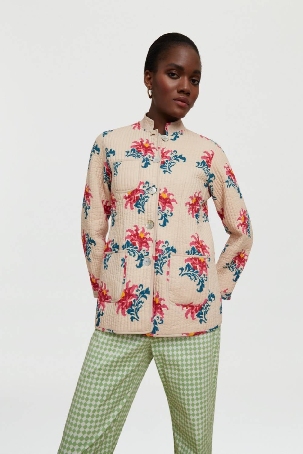 Lisa Corti Giacca Reversibile Jhodpuri Tangeri Rose Cream