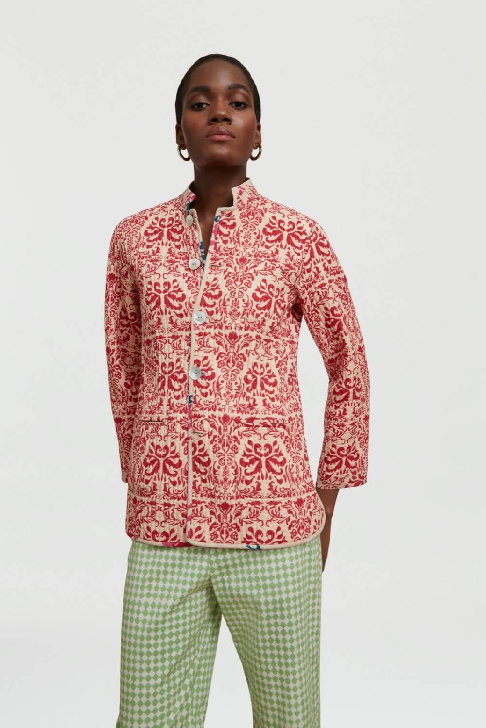 Lisa Corti Giacca Reversibile Jhodpuri Tangeri Rose Cream