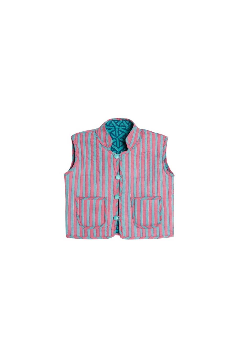 Lisa Corti Gilet Reversibile Vienna Peacock Veronese
