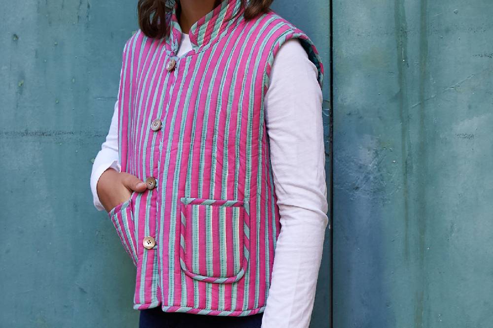 Lisa Corti Gilet Reversibile Vienna Peacock Veronese