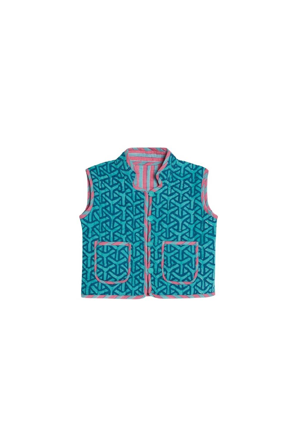 Lisa Corti gilet reversibile vienna peacock veronese