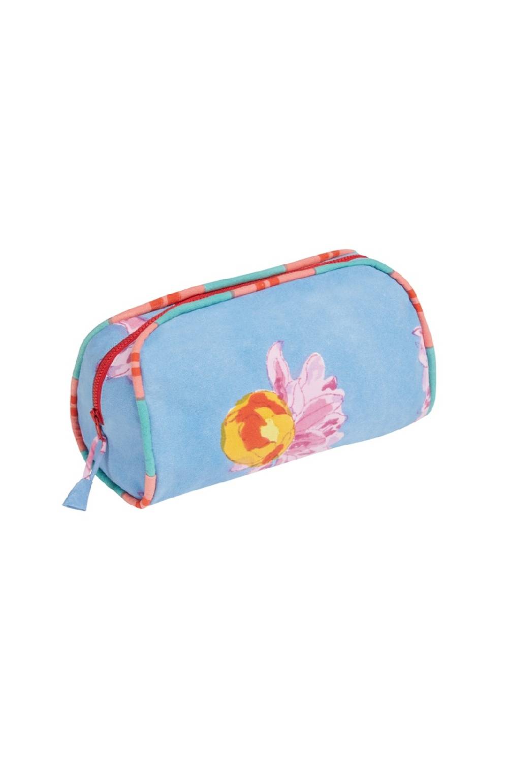 Lisa Corti Goretta Pouch Big Arabesque Flower Light Blue