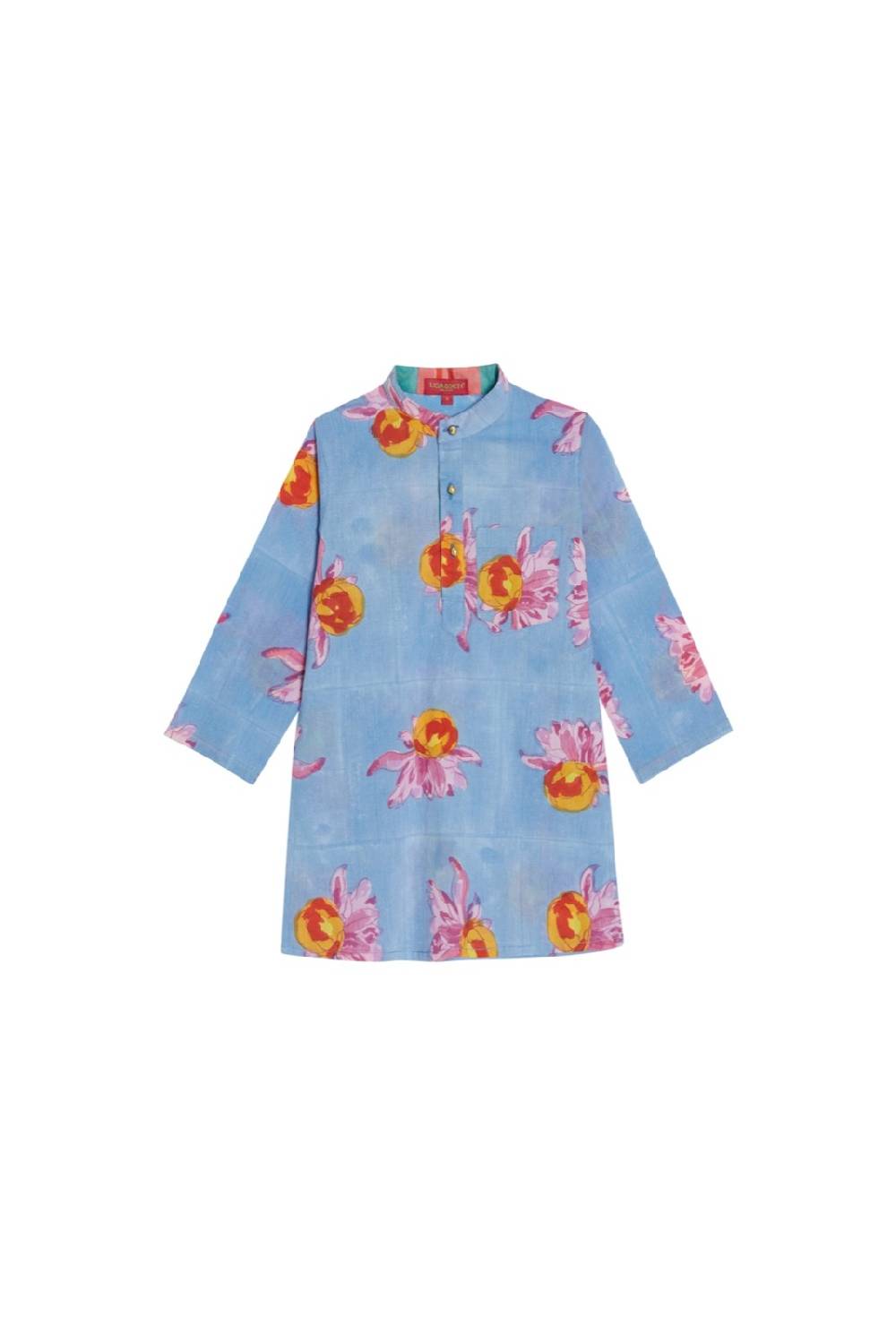 Lisa Corti kurta bambino arabesque flower light blue