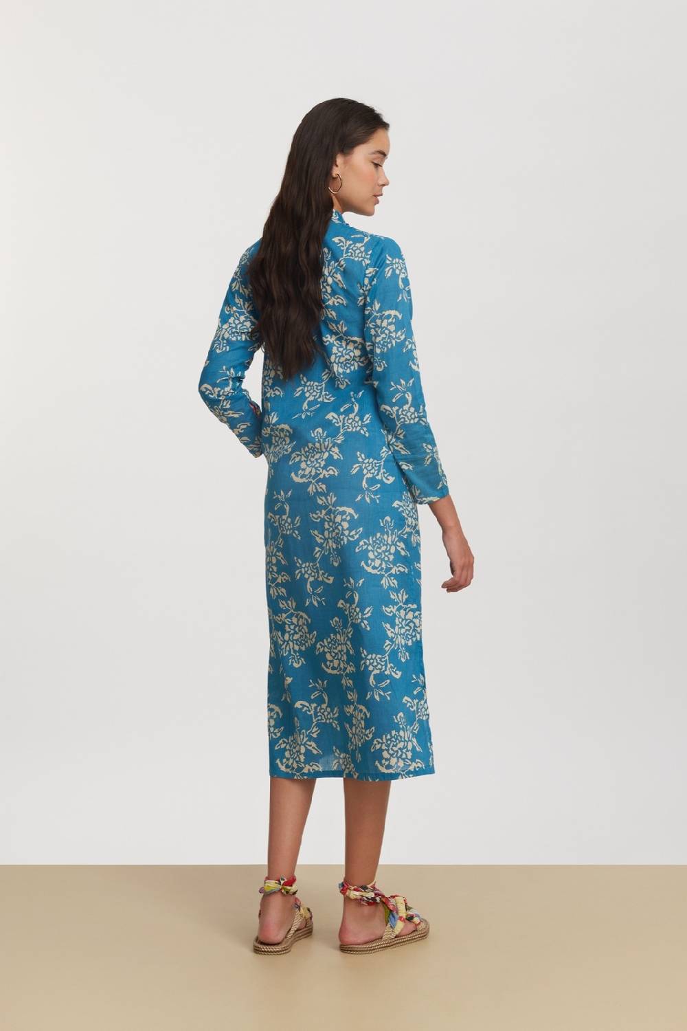 Lisa Corti Kurta Lunga Aperta Kandem Design Turquoise