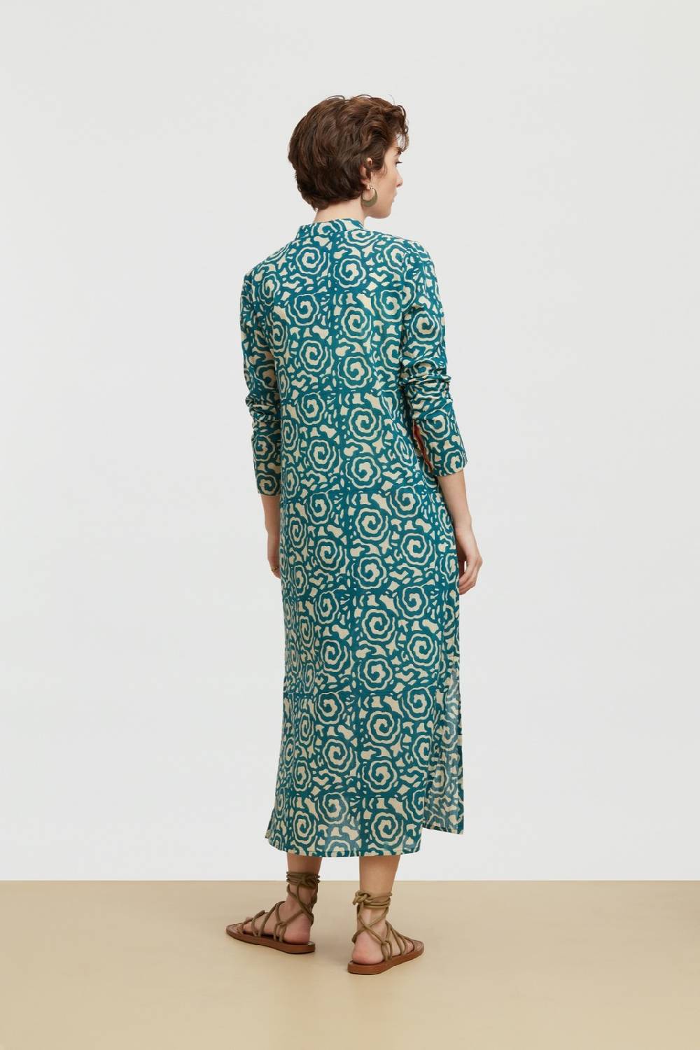 Lisa Corti Kurta Lunga Aperta Spiral Peacock Natural