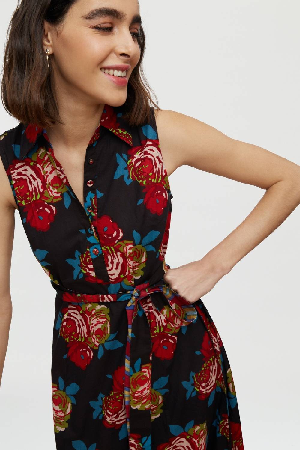 Lisa Corti Abito Asagao Bold Rose Black