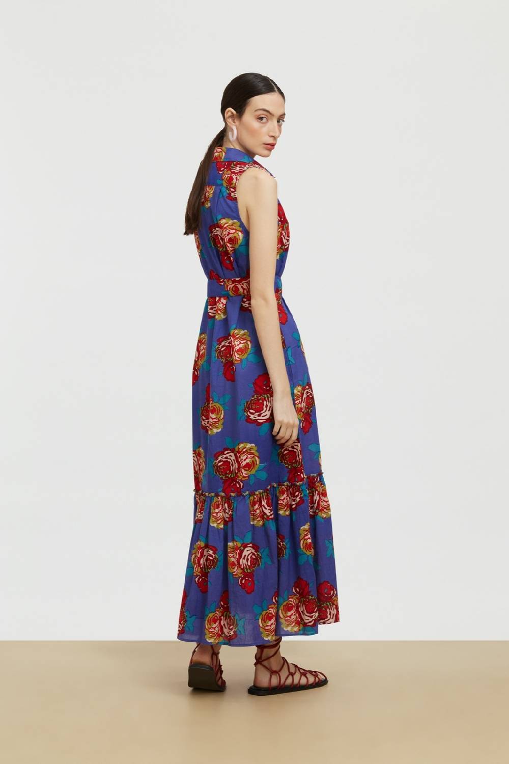 Lisa Corti Abito Asagao Bold Rose Cobalt