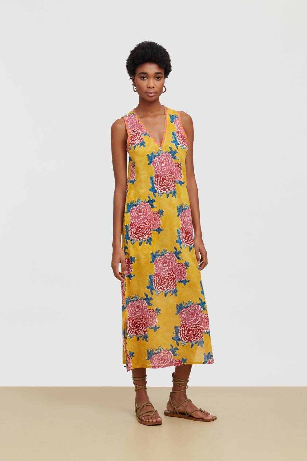 Lisa Corti abito cheack corolla gold