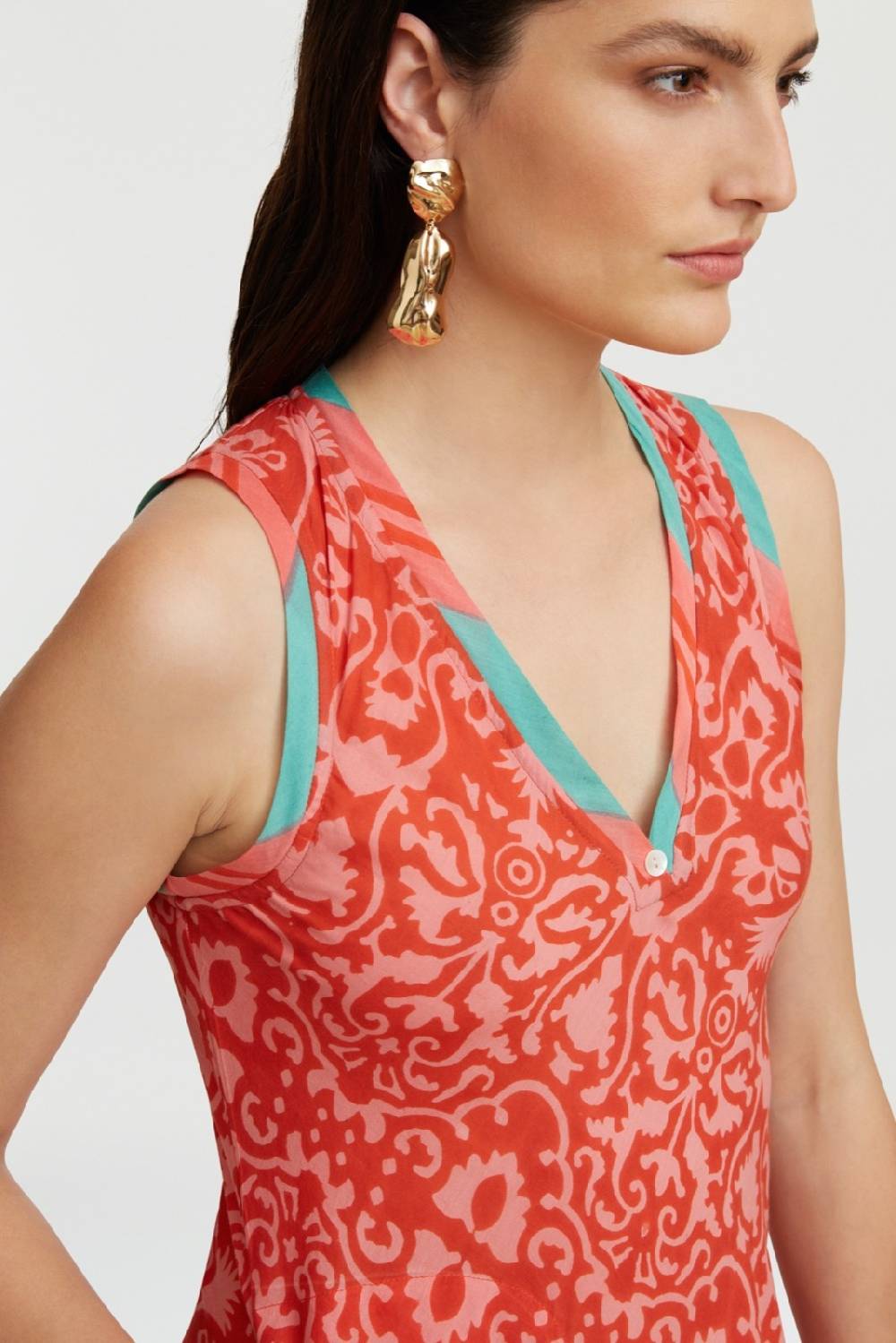 Lisa Corti Abito Cheack Damask Design Red