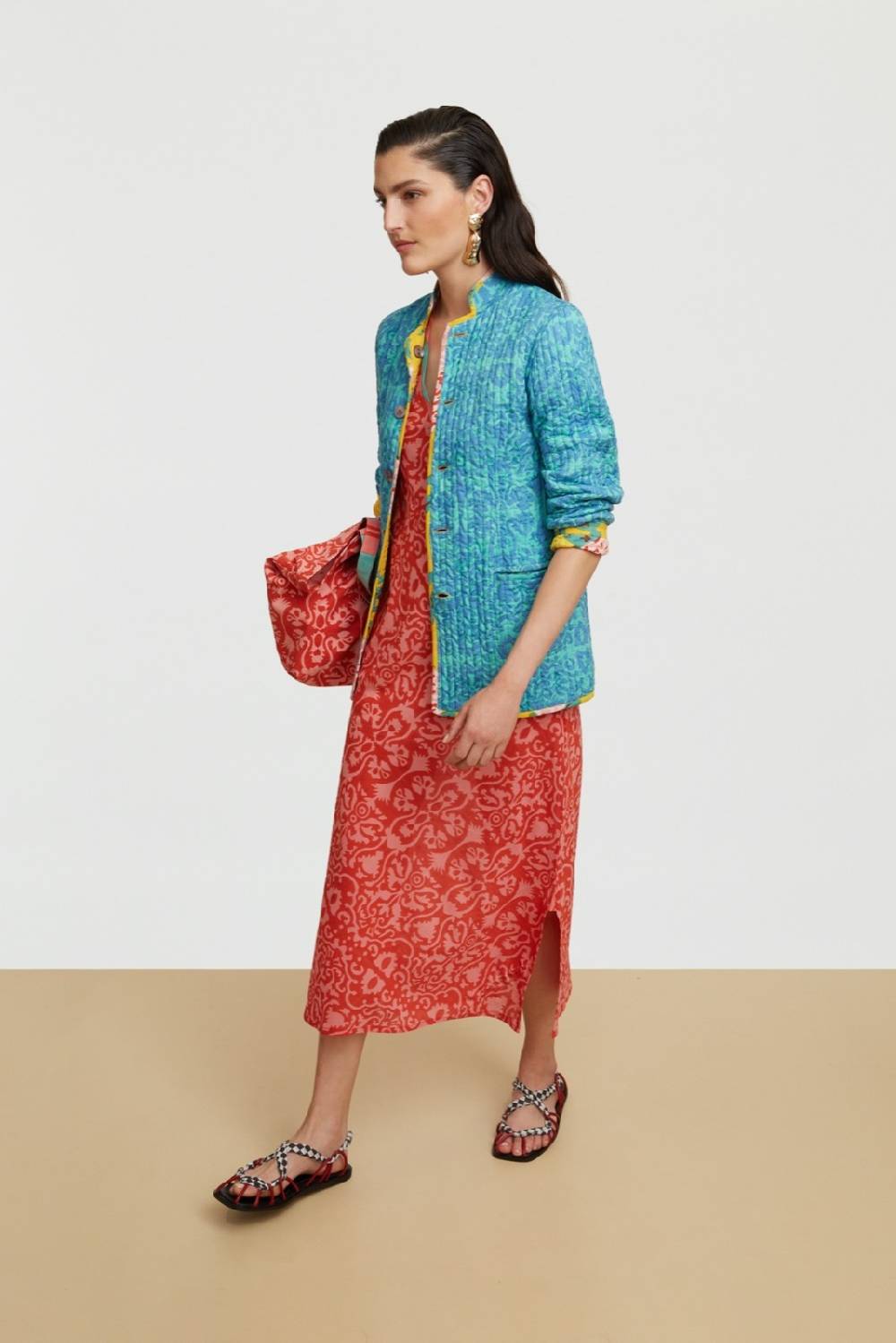 Lisa Corti Abito Cheack Damask Design Red