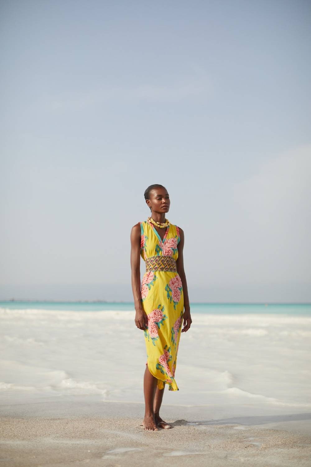 Lisa Corti Abito Cheack Leopard Flower Yellow