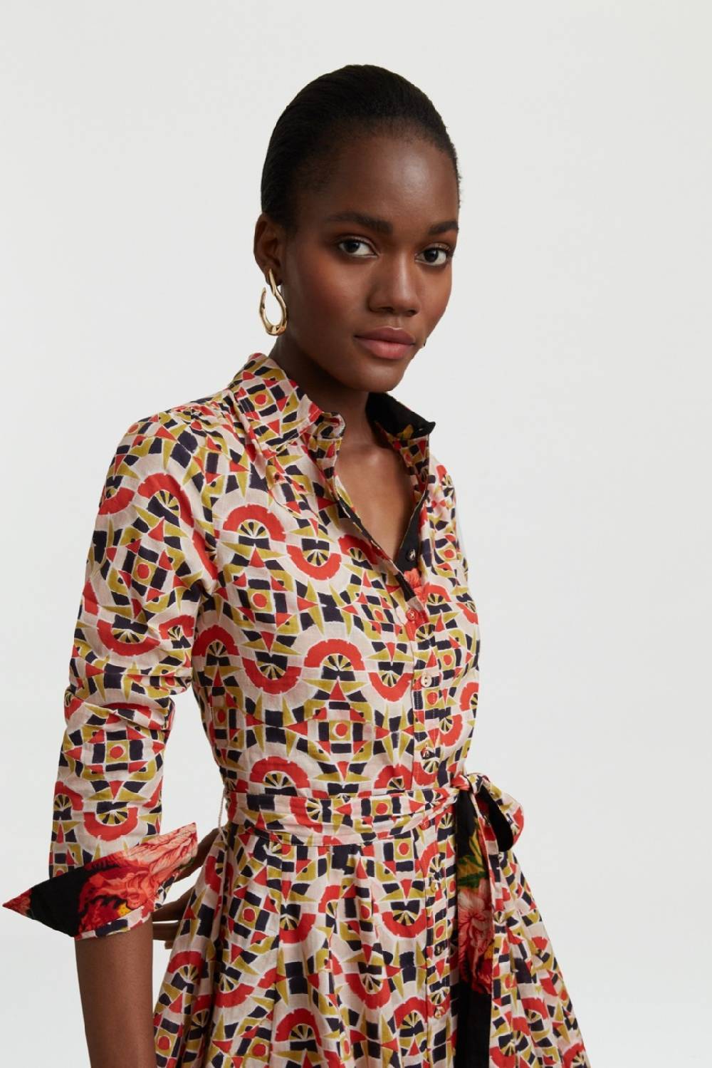 Lisa Corti Abito Datura Folk Mirror Black