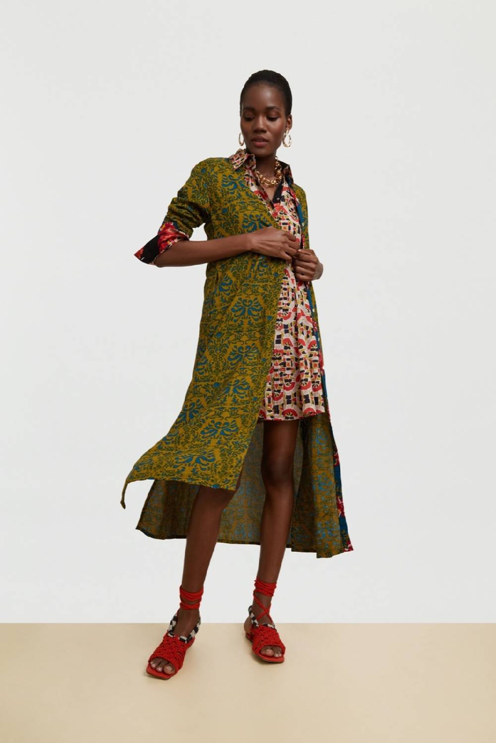 Lisa Corti Abito Datura Folk Mirror Black