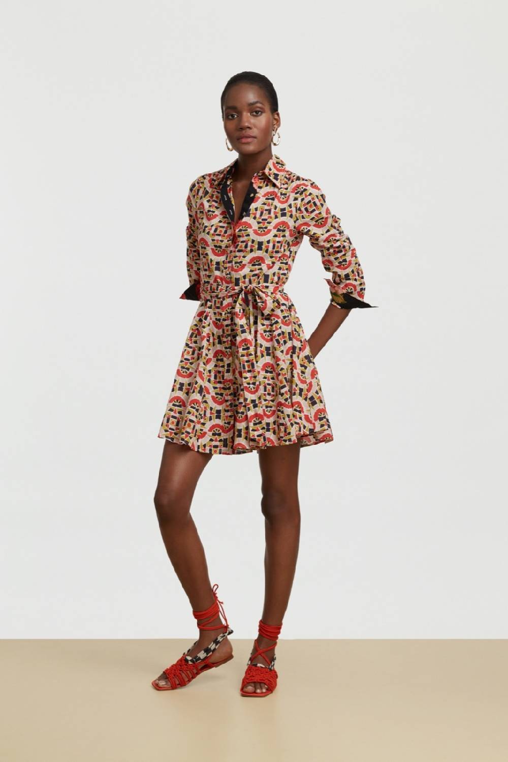 Lisa Corti abito datura folk mirror black