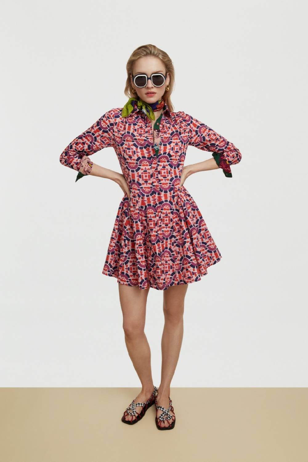 Lisa Corti abito datura folk mirror purple