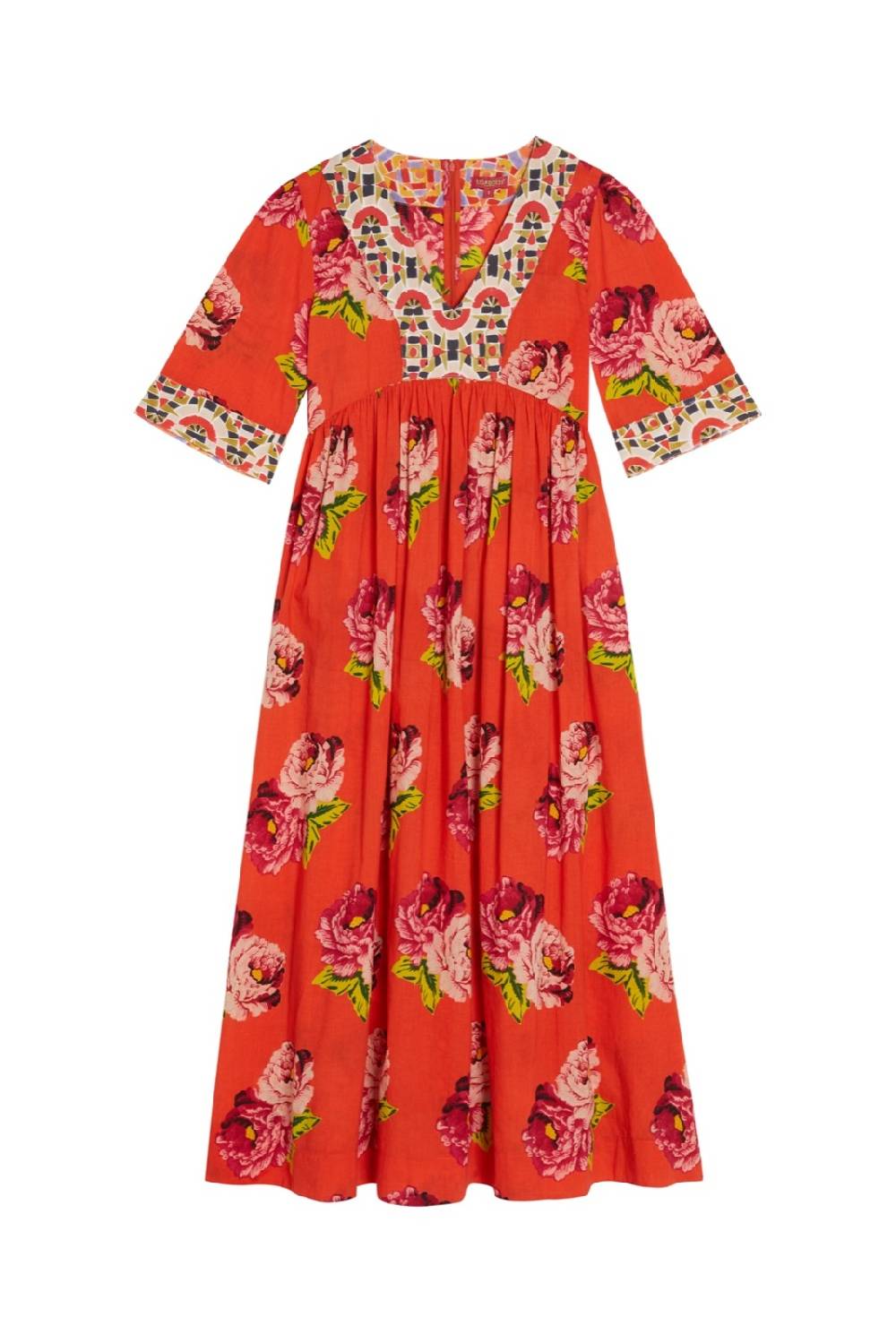 Lisa Corti Abito Gypsy Folk Rose Coral