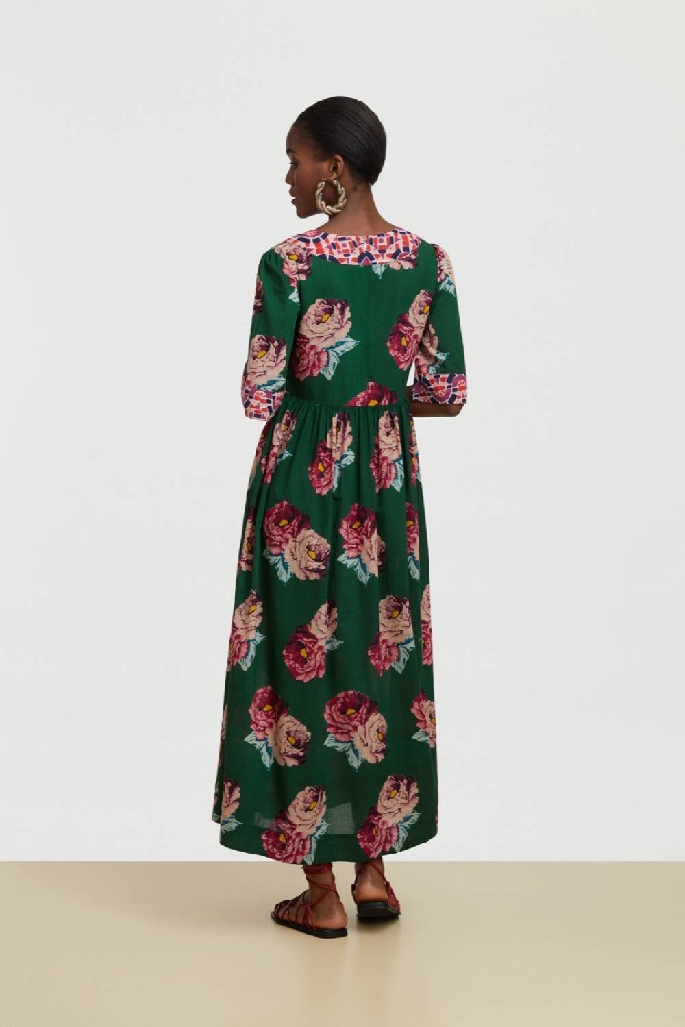 Lisa Corti Abito Gypsy Folk Rose Green