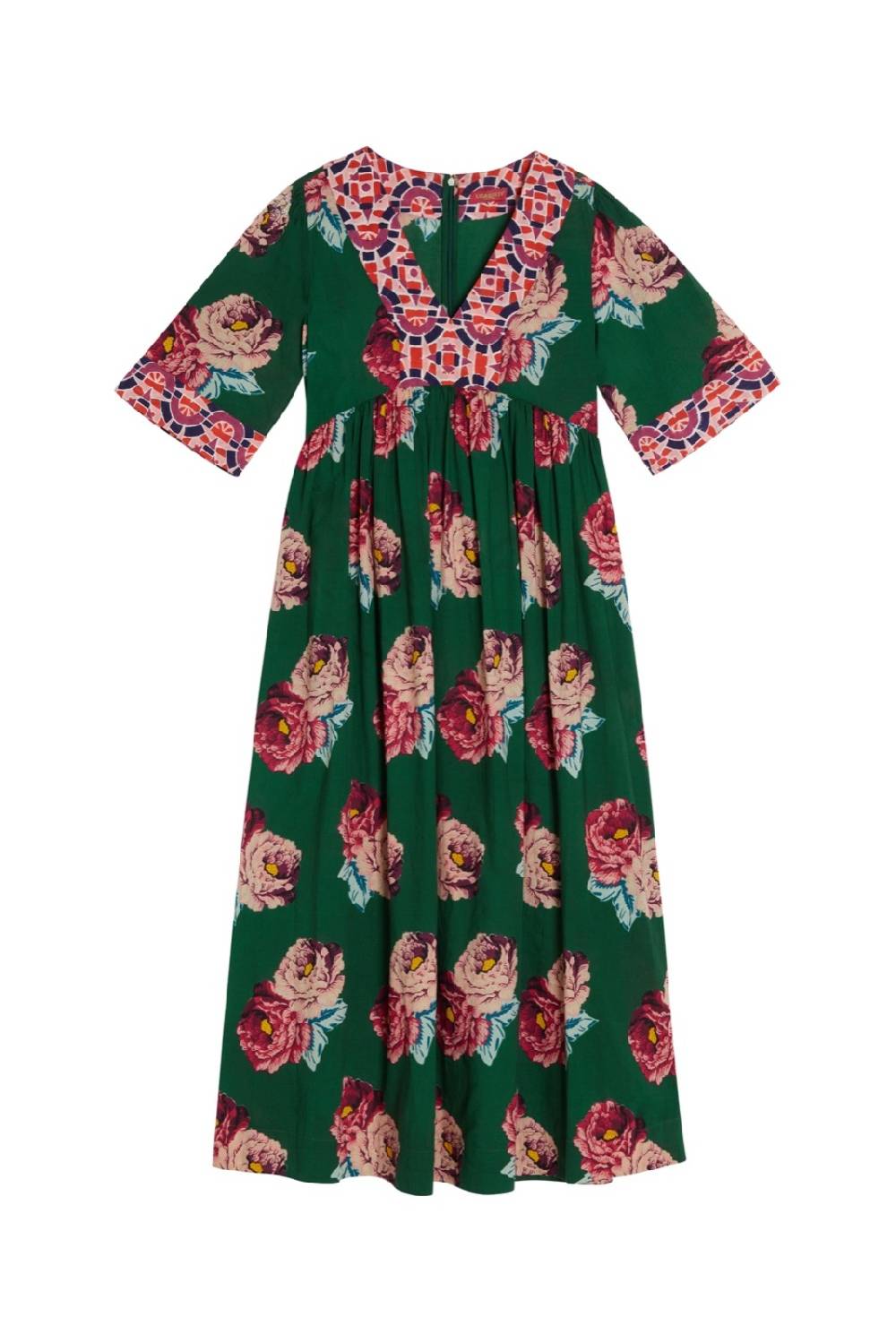 Lisa Corti Abito Gypsy Folk Rose Green