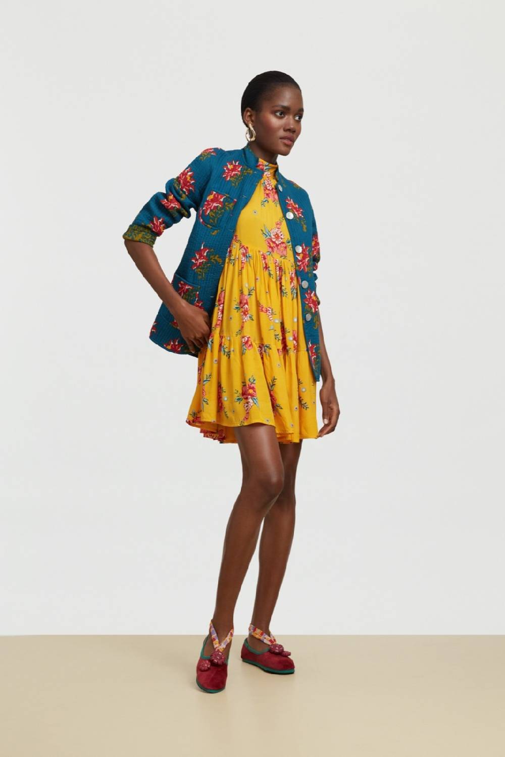 Lisa Corti Abito Jaipur Bukhara Flower Gold