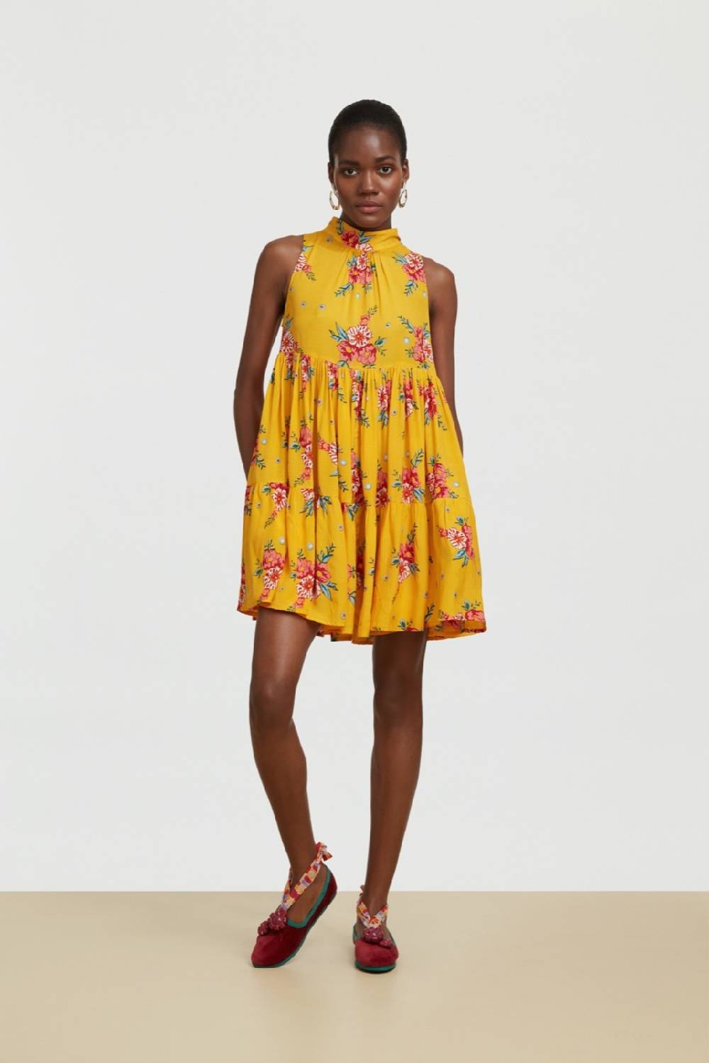 Lisa Corti abito jaipur bukhara flower gold