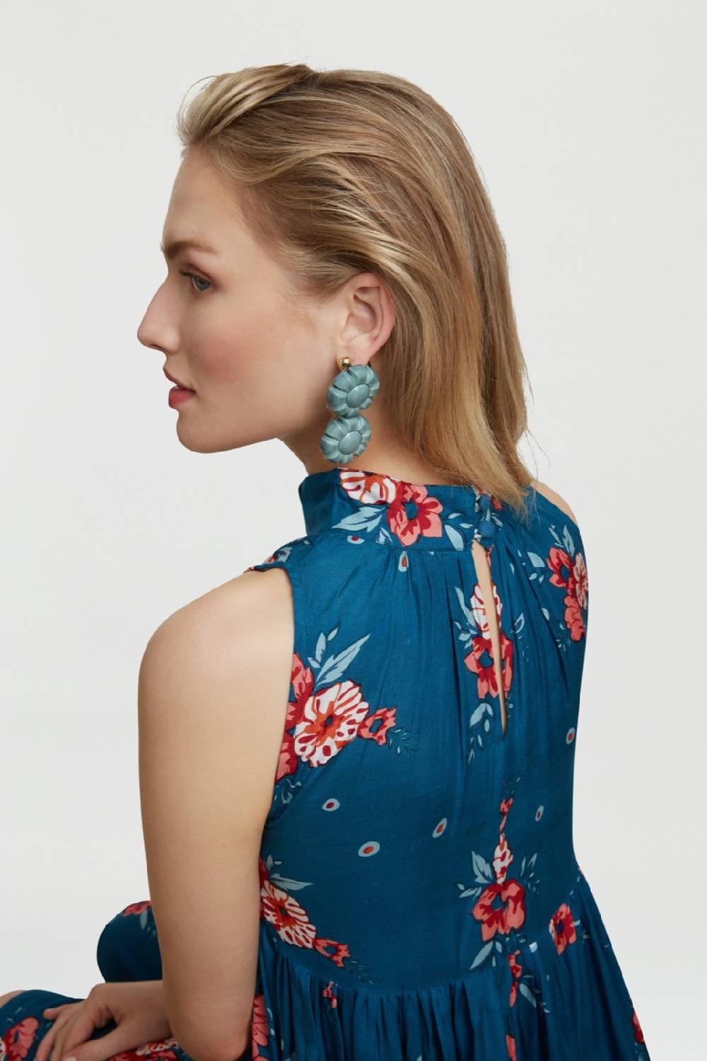 Lisa Corti Abito Jaipur Bukhara Flower Teal