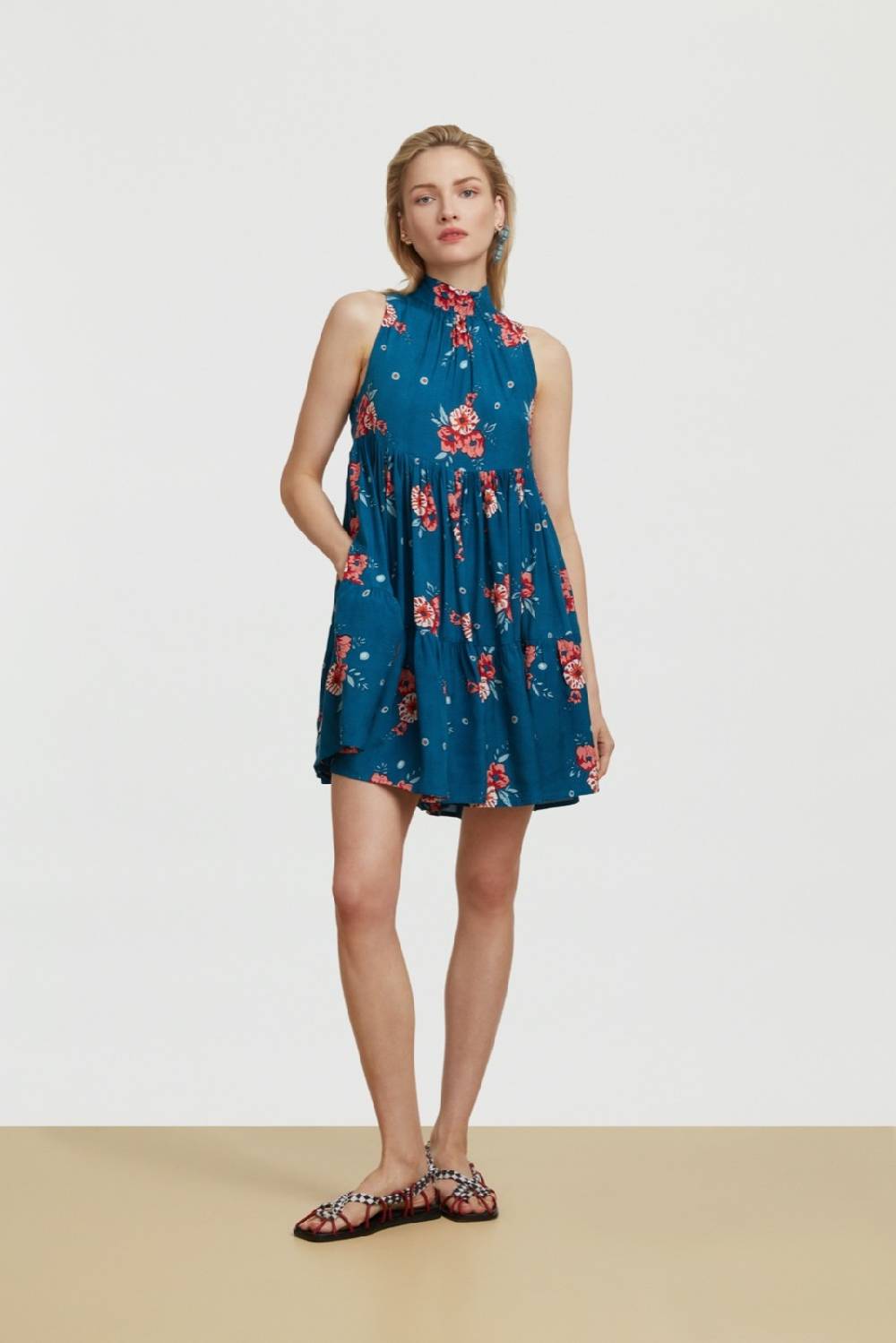 Lisa Corti abito jaipur bukhara flower teal