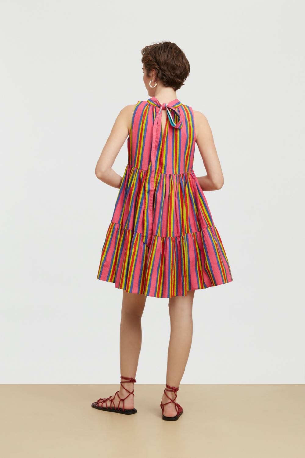 Lisa Corti Abito Jaipur Crazy Stripes Fucsia