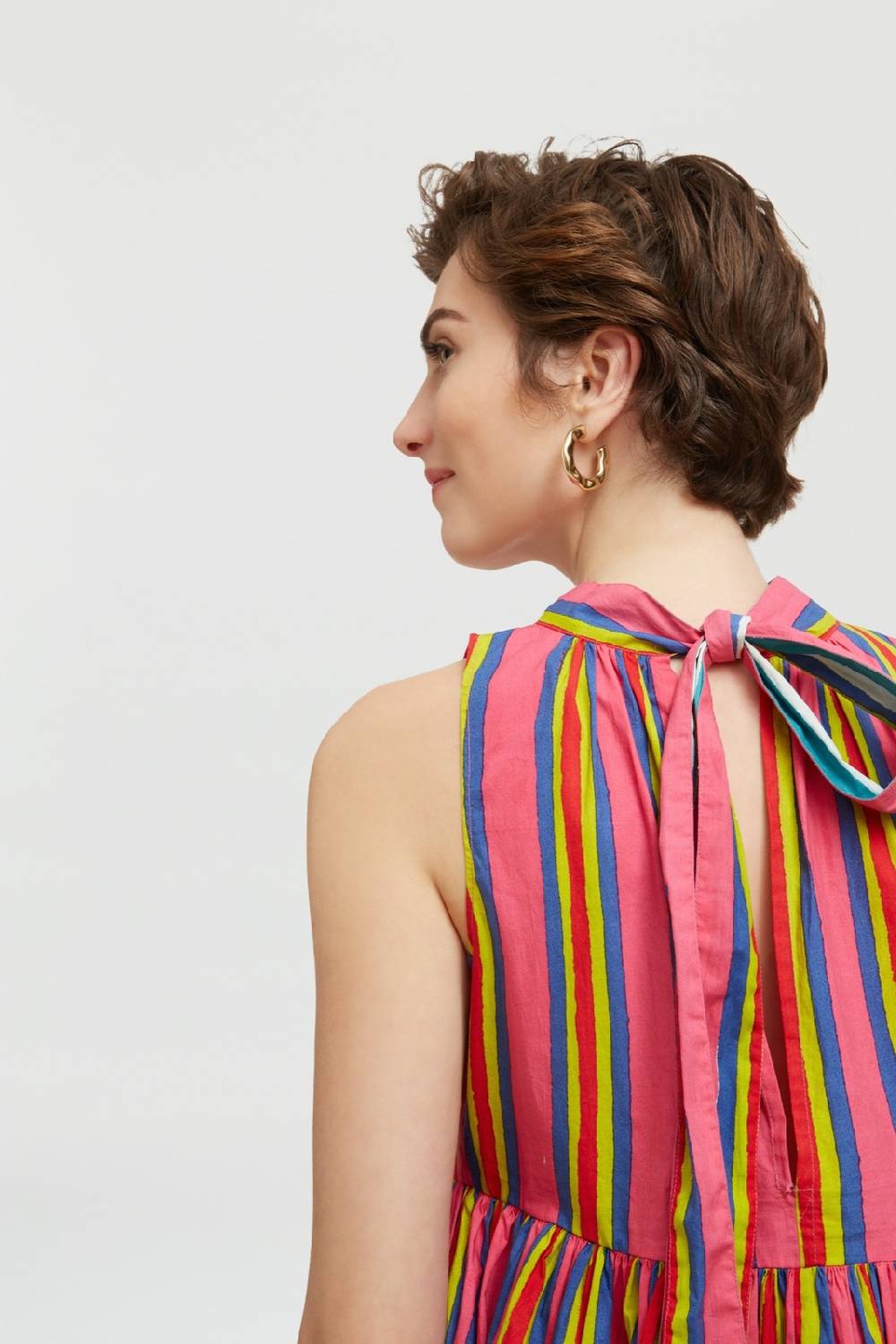 Lisa Corti Abito Jaipur Crazy Stripes Fucsia