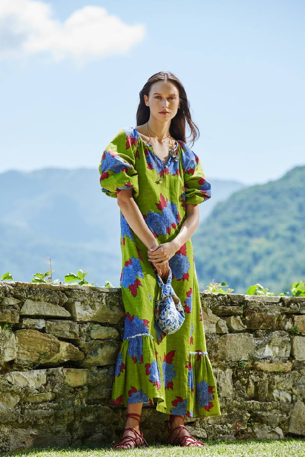 Lisa Corti Abito Mandili Abhanery Peony Acid Green