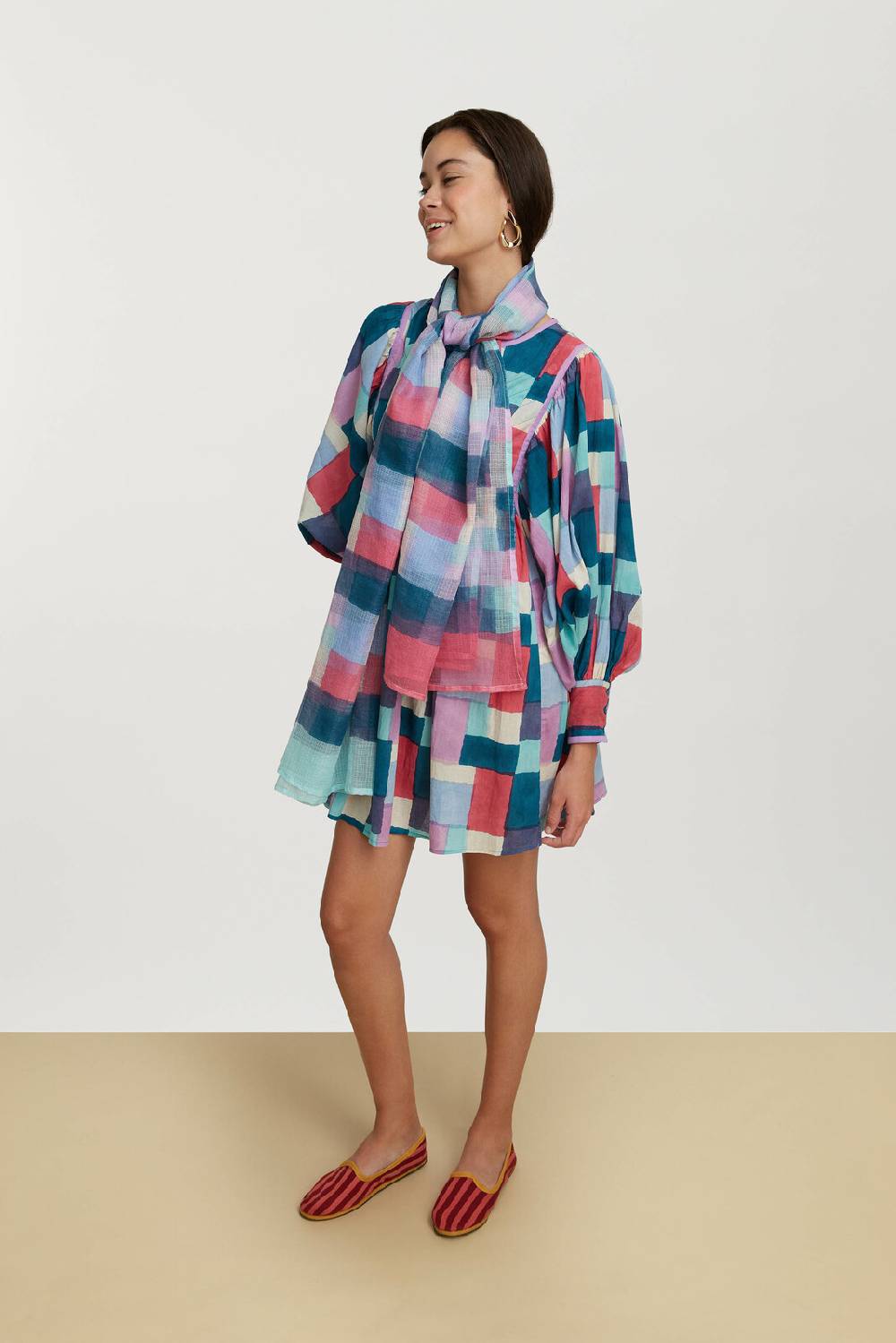 Lisa Corti Abito Mini Ortensia Geesband Peacock