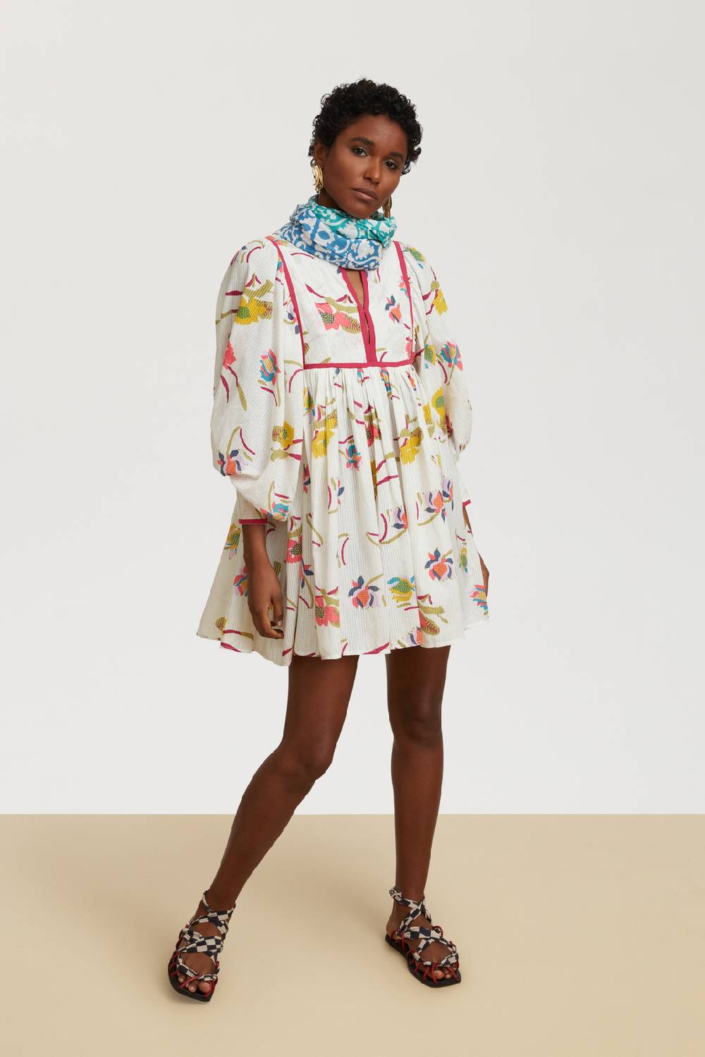 Lisa Corti Abito Mini Ortensia Japanese Acid Green