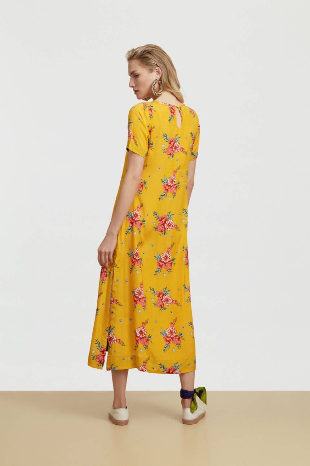 Lisa Corti Abito Myanmar Bukhara Flower Gold