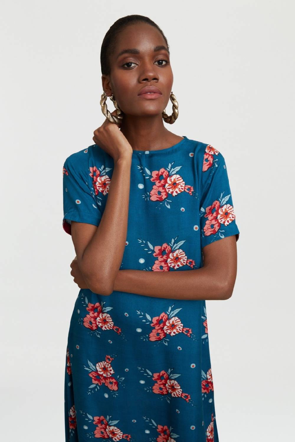 Lisa Corti Abito Myanmar Bukhara Flower Teal