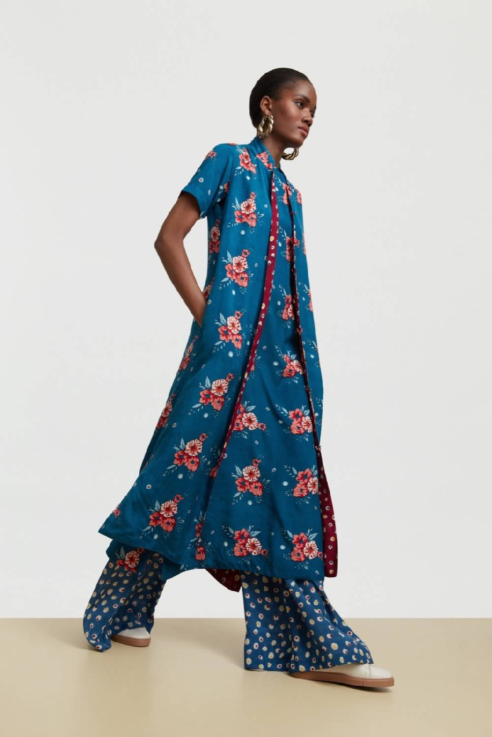 Lisa Corti Abito Myanmar Bukhara Flower Teal