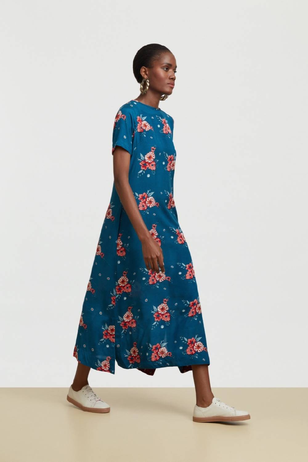 Lisa Corti abito myanmar bukhara flower teal