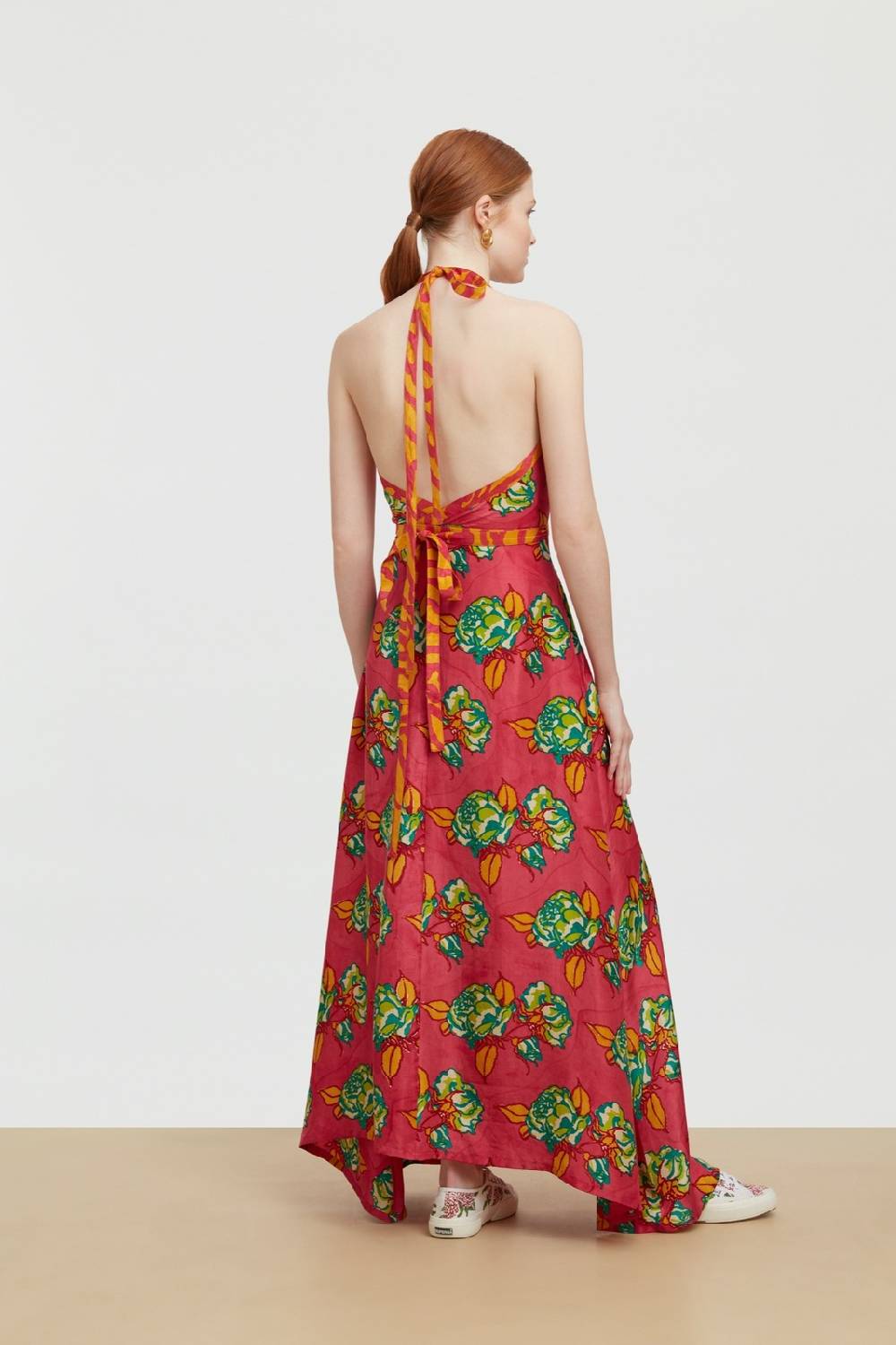 Lisa Corti Abito Panarea Rosa Spina Geranium