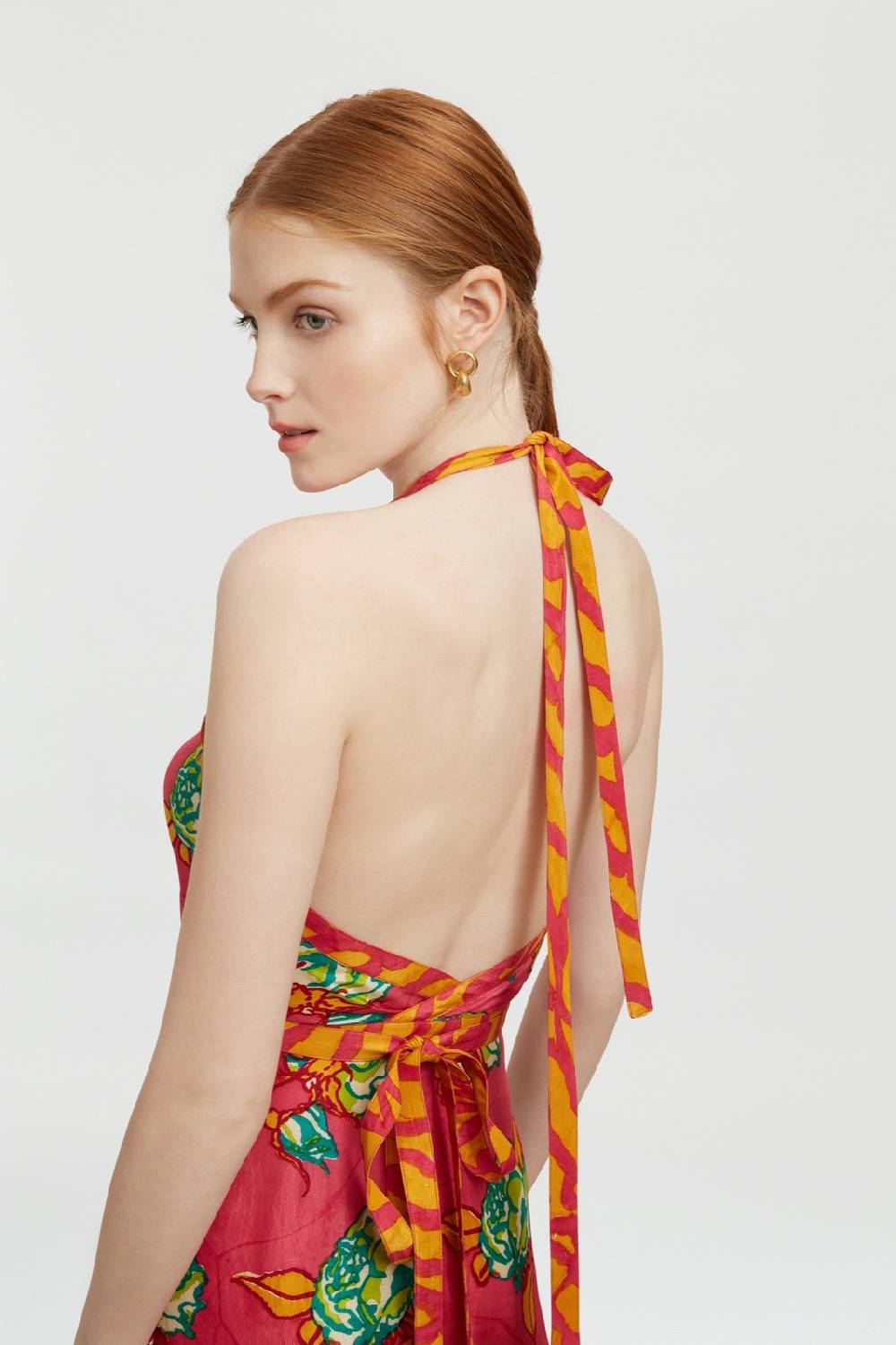 Lisa Corti Abito Panarea Rosa Spina Geranium