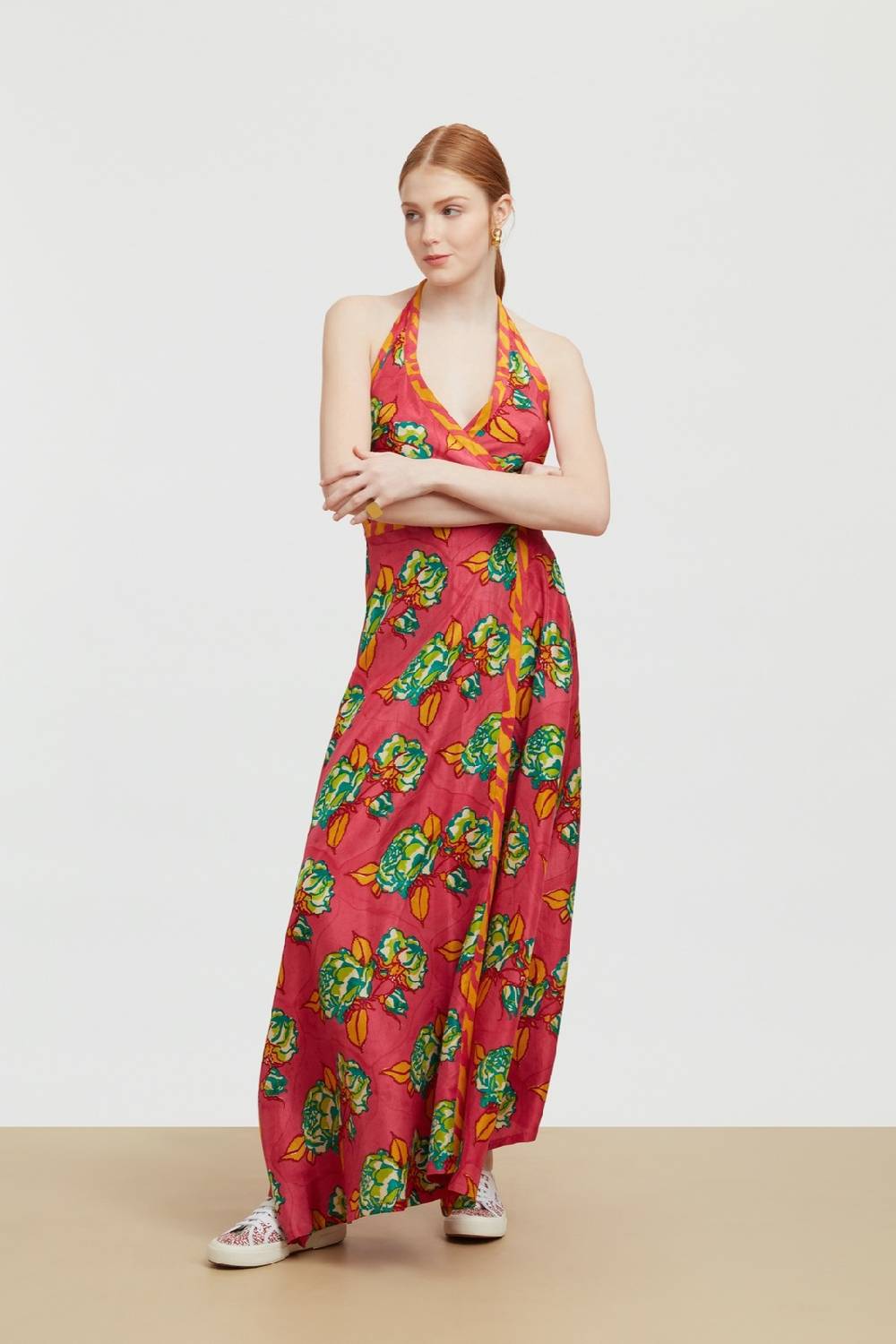 Lisa Corti abito panarea rosa spina geranium