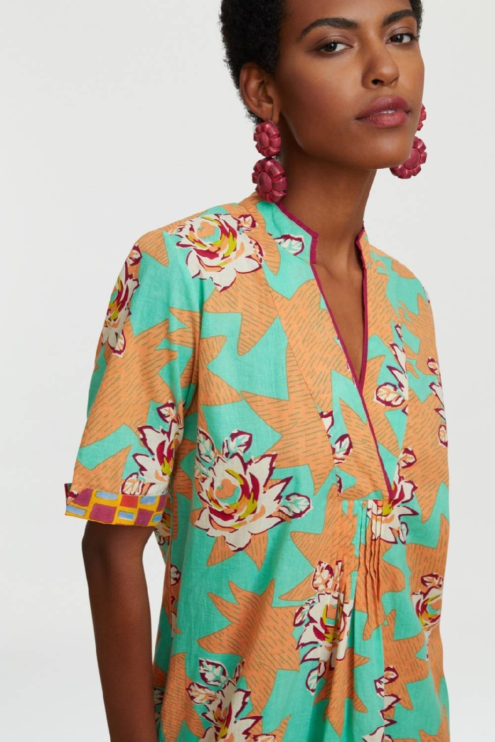 Lisa Corti Abito Radha Star Flower Aqua